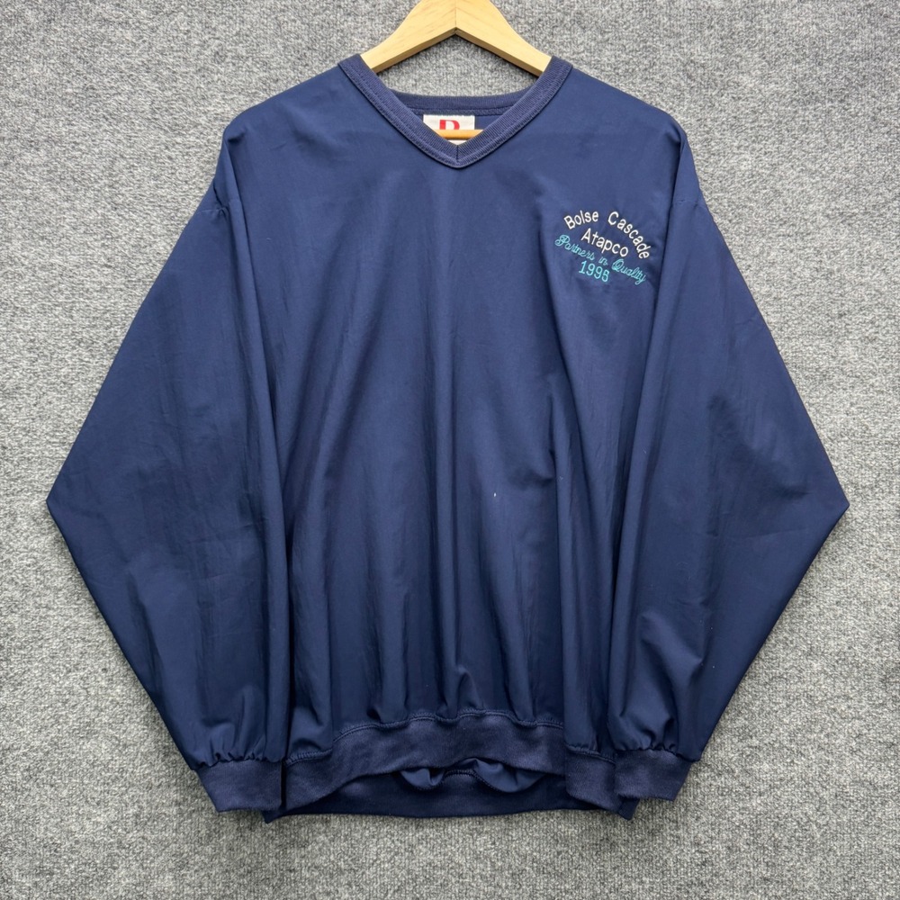 Dodger Vintage Windshirt Mens S Navy Blue Long Sleeve V-Neck 1995 Outdoor